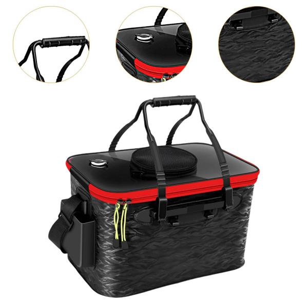 活魚バケツ 折りたたみ式 活魚コンテナ 釣り 旅行 キャンプ用 ブラック 小