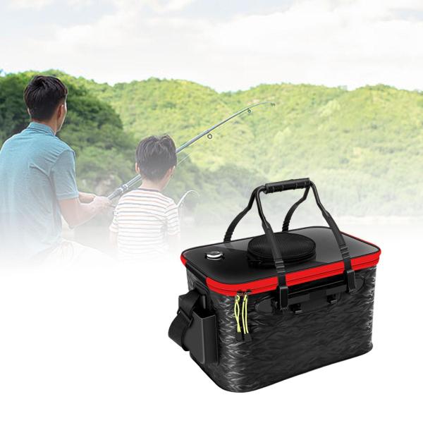 活魚バケツ 折りたたみ式 活魚コンテナ 釣り 旅行 キャンプ用 ブラック ミディアム