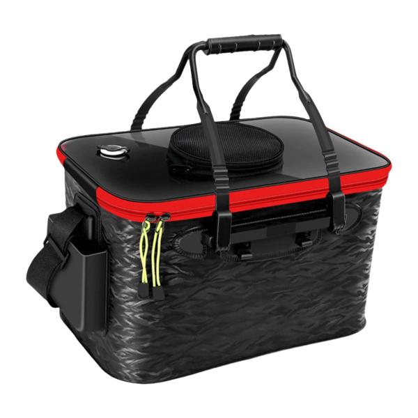 活魚バケツ 折りたたみ式 活魚コンテナ 釣り 旅行 キャンプ用 ブラック ミディアム