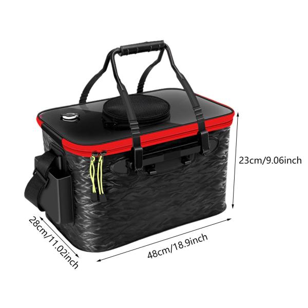 活魚バケツ 折りたたみ式 活魚コンテナ 釣り 旅行 キャンプ用 ブラック ラージ