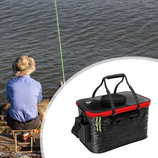 活魚バケツ 折りたたみ式 活魚コンテナ 釣り 旅行 キャンプ用 ブラック ラージ