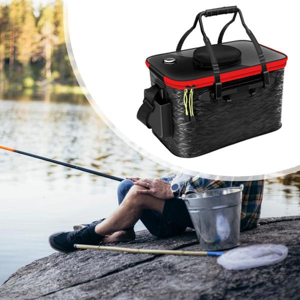 活魚バケツ 折りたたみ式 活魚コンテナ 釣り 旅行 キャンプ用 ブラック ラージ