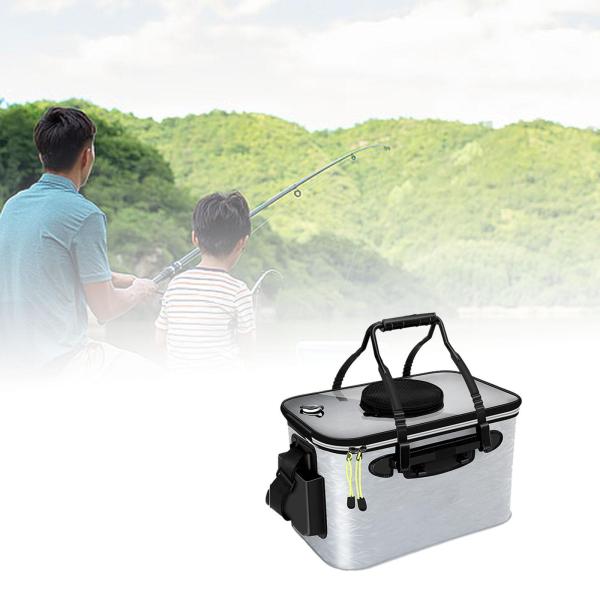 活魚バケツ 折りたたみ式 活魚コンテナ 釣り 旅行 キャンプ用 グレー 小