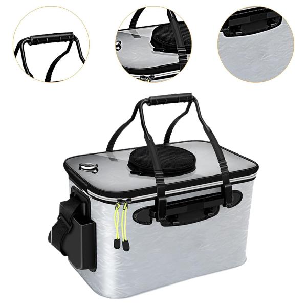 活魚バケツ 折りたたみ式 活魚コンテナ 釣り 旅行 キャンプ用 グレー 小