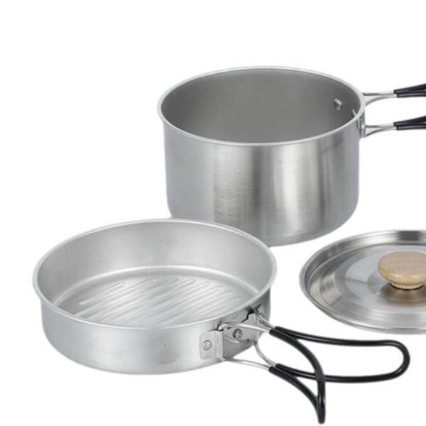 キャンプ用メスキット アウトドア用調理器具 お手入れ簡単 キッチン用品 フライパン ケトル 旅行 バックパッキング アウトドア BBQ 釣り