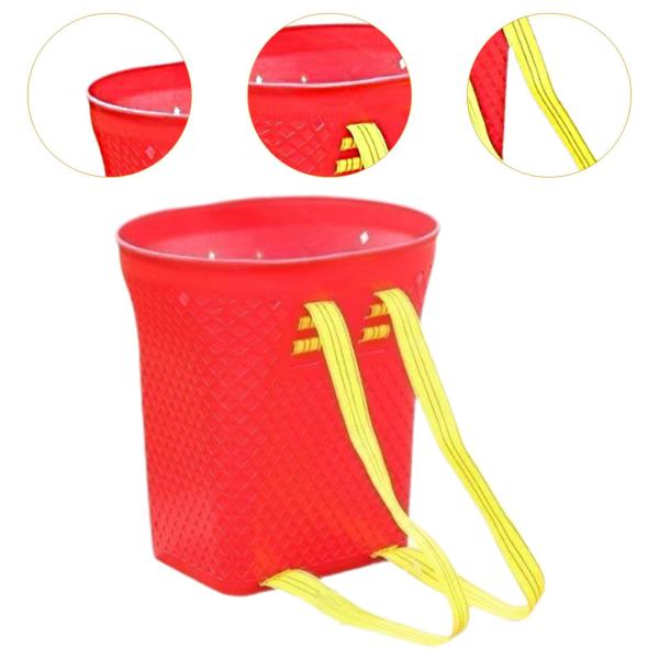 大型バックバスケット 果樹園収穫用 編み込みデザイン 持ち運び簡単 多機能農業用収納バスケット 市場買い物用