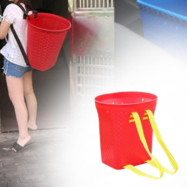 大型バックバスケット 果樹園収穫用 編み込みデザイン 持ち運び簡単 多機能農業用収納バスケット 市場買い物用