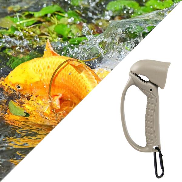 フィッシュリップグリッパー 丈夫なフィッシングリップグラバー 指を保護する 釣り用具 グレー