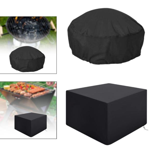 ファイヤーピットカバー 防塵 屋外暖炉カバープロテクター 屋外パティオ用 円形 86x86x38cm
