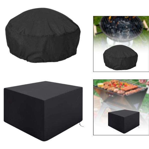 ファイヤーピットカバー 防塵 屋外暖炉カバープロテクター 屋外パティオ用 円形 86x86x38cm