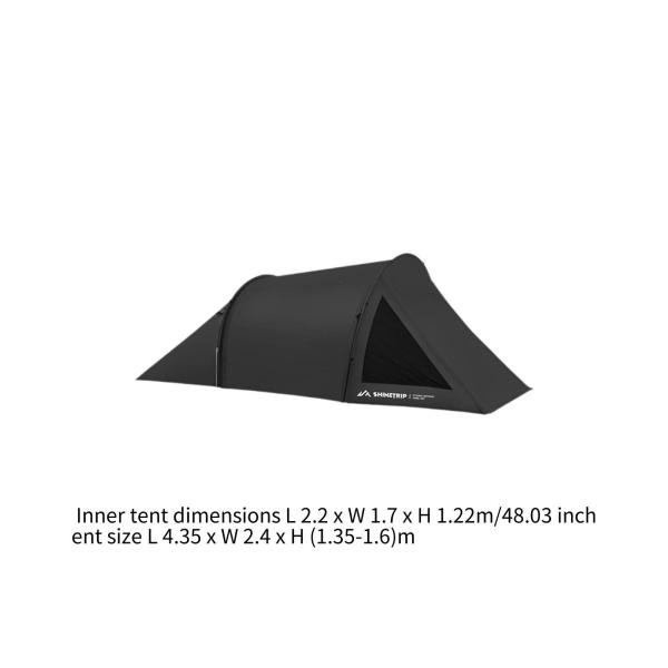キャンプテント 簡単セットアップ ポータブルトンネルテント ピクニック 登山 ビーチ用 ブラック