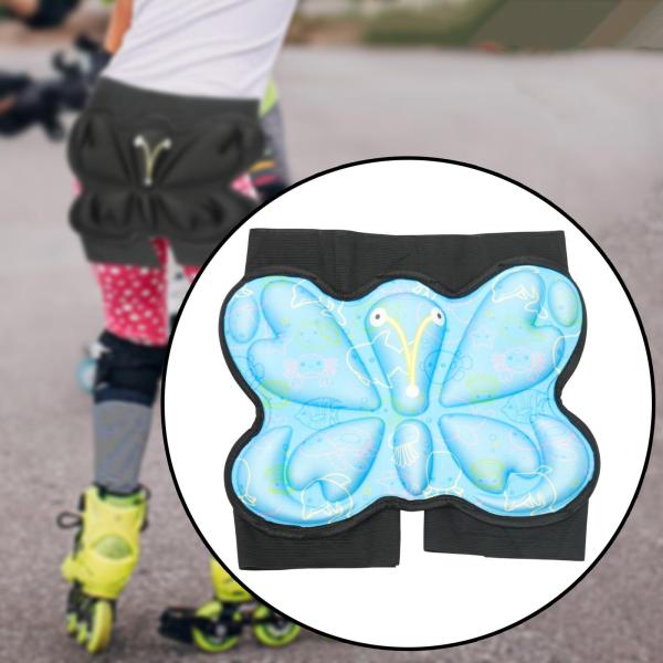 キッズ ヒップパッド 子供用 軽量 サポートギア 耐衝撃 ローラースケート ブルー S