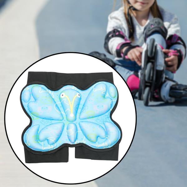 キッズ ヒップパッド 子供用 軽量 サポートギア 耐衝撃 ローラースケート ブルー S