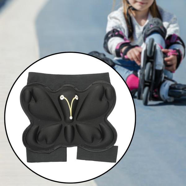 キッズ ヒップパッド 子供用 軽量 サポートギア 耐衝撃 ローラースケート ブラック M