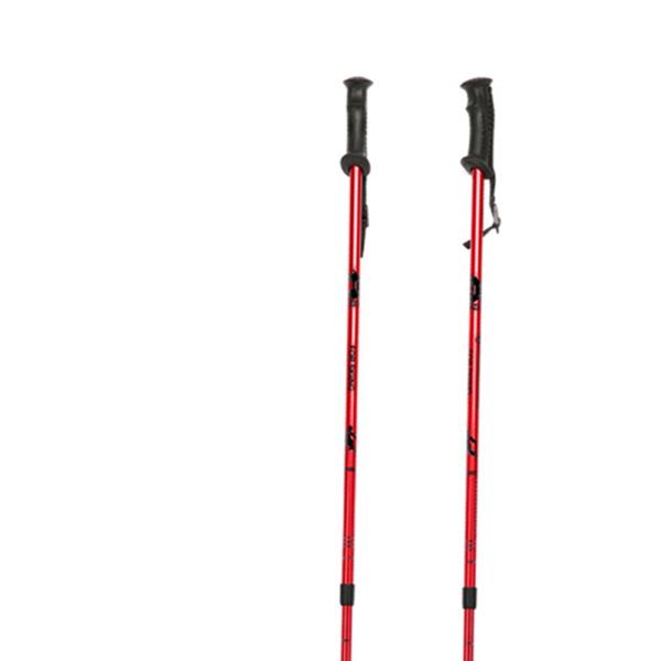 トレッキングポールアルミニウム合金ハイキングポールトレッキングクライミングスノーシューレッド