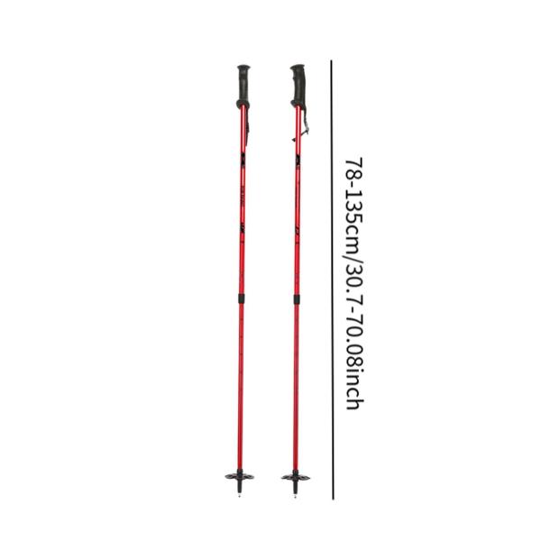 トレッキングポールアルミニウム合金ハイキングポールトレッキングクライミングスノーシューレッド