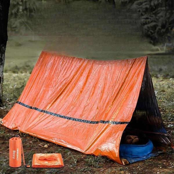 屋外の緊急テントキャンプラップ涙の抵抗性ポータブル再利用可能なスリーピングバッグコンパクトシェルター釣りバックパッキングのためのコンパクトシェルター