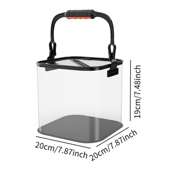 折りたたみ釣りのバケットギアキャンプ釣りのための釣りのためのコンテナ黒い20cm
