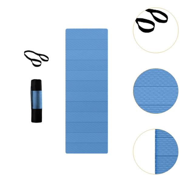 キャンプ用マット 多目的折りたたみヨガマット フィットネス ホームジム 旅行用 ブルー