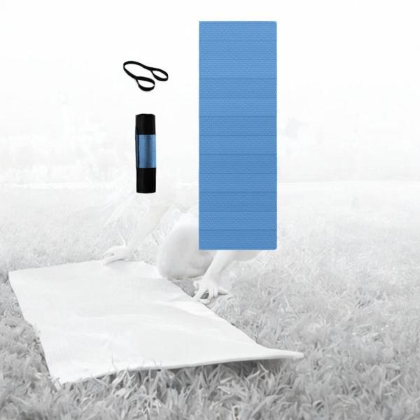 キャンプ用マット 多目的折りたたみヨガマット フィットネス ホームジム 旅行用 ブルー