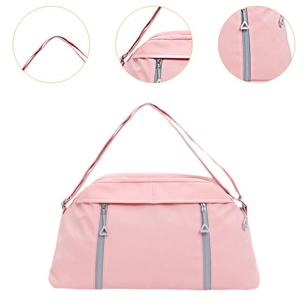 旅行用ダッフルバッグ ハンドバッグ 一泊 ウィークエンダーバッグ ハイキング 休暇 スポーツ用 ピンク