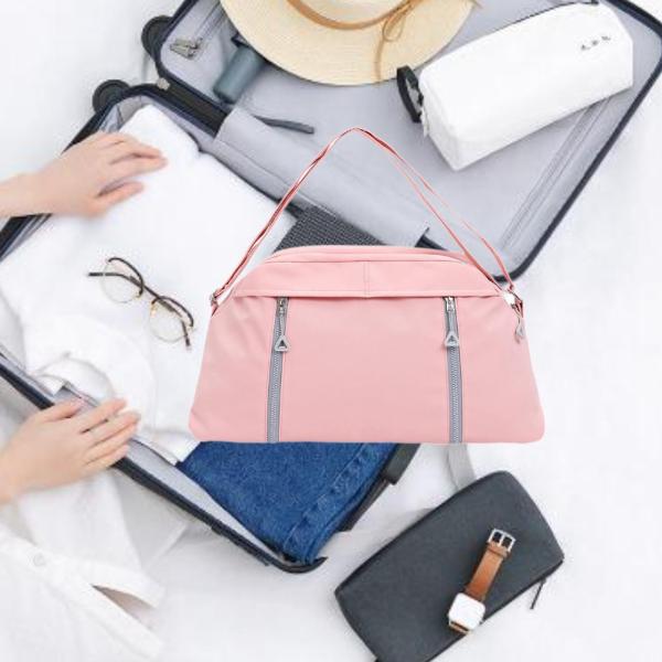 旅行用ダッフルバッグ ハンドバッグ 一泊 ウィークエンダーバッグ ハイキング 休暇 スポーツ用 ピンク