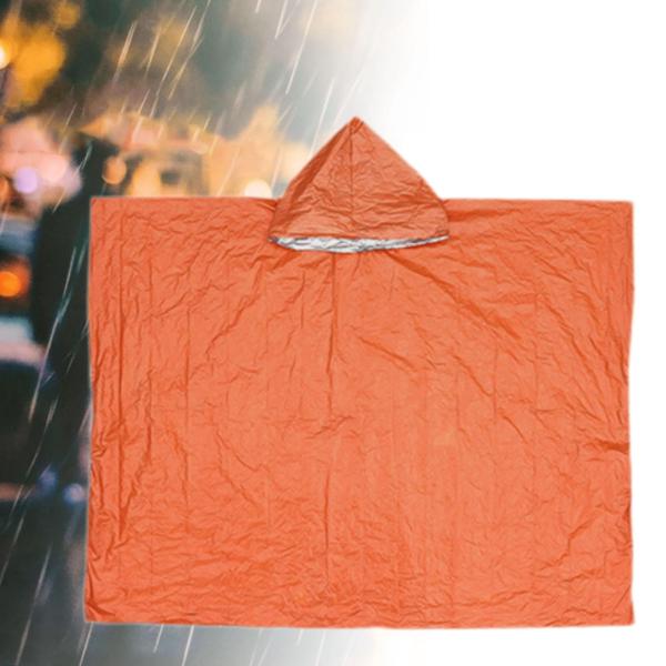 アウトドア緊急用レインコート レインコート ジャケット 緊急用ブランケット マント , Orange