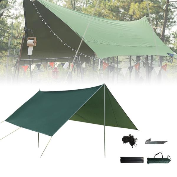 ハンモック タープ ハンモック レインフライ セット 2〜4人用 簡単セットアップ プレミアム防水テント キャノピー オーニング 旅行 ビーチ バック