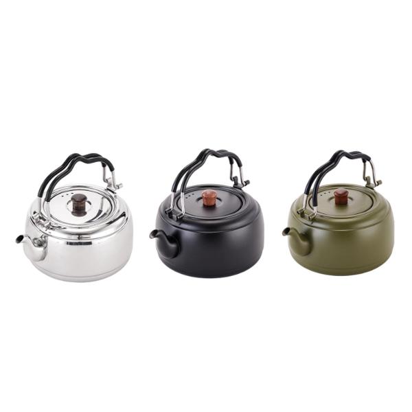 ティーケトル 厚手 調理鍋 沸騰水ポット キャンプ調理用 コンロ用 銀色