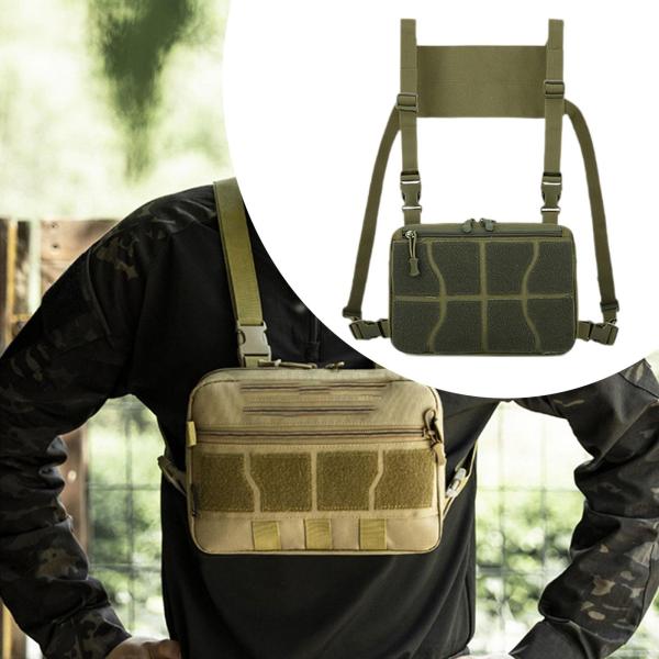 チェストリグバッグ 実用的 多機能 ワークアウトパック ハイキング 釣り 旅行 グリーン