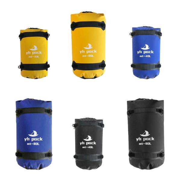 防水ダッフルバッグ ユニバーサル 広々とした容量 カヤック 旅行 ハイキング イエロー 40L