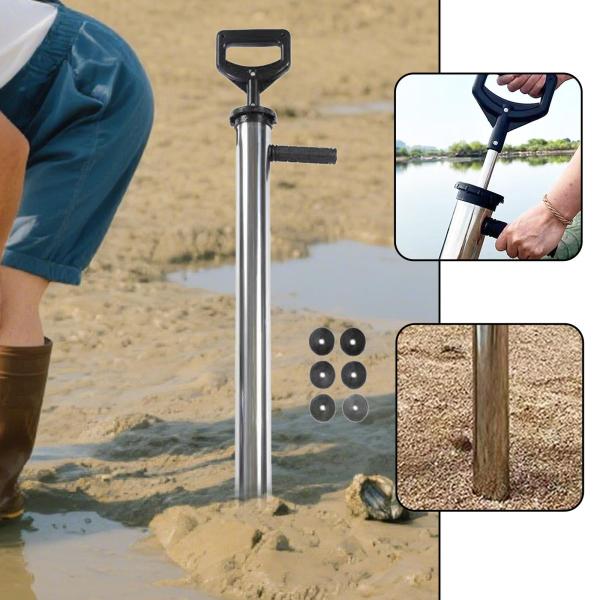 エビポンプシーフードキャッチデバイスハンドル付き、キャッチツール、ビーチアーティファクト、愛好家のビーチ用エビ抽出クラムポンプ