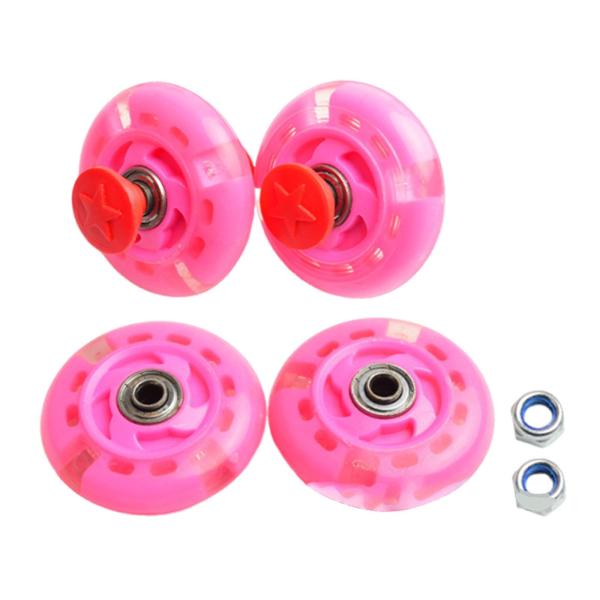 4ピース キッズツイストカーホイール 床を保護 ユニバーサル交換パーツ ピンク