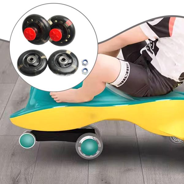 4ピース キッズツイストカーホイール 床を保護 ユニバーサル交換パーツ ブラック