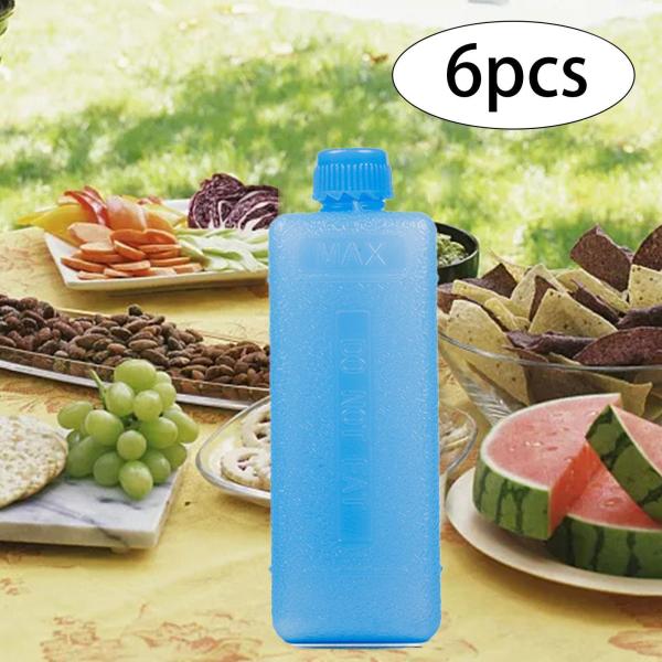 6個入りアイスパック 食べ物や飲み物を冷やすアイスブロック ハイキング ピクニック ビーチ用 11.5cmx4cmx3cm
