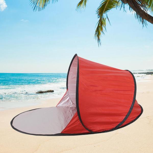 ビーチテント ポータブル 自動 ビーチテント 裏庭 釣り 登山用 赤