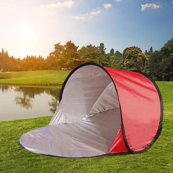 ビーチテント ポータブル 自動 ビーチテント 裏庭 釣り 登山用 赤