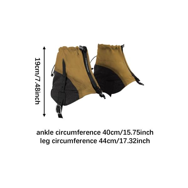 レッグアンクルゲートルブーツ防砂カバー ハイキング スキー アウトドアアクティビティ用 サンドゴールド