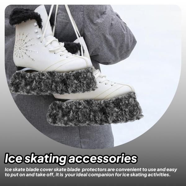 アイススケートブレードカバー 2個 ポータブル フィギュアスケート練習用 グレー L