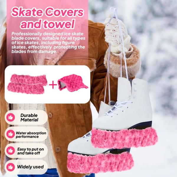 アイススケートブレードカバー 2個セット アイススケートプロテクター トレーニング 練習 スポーツ用 ピンク S