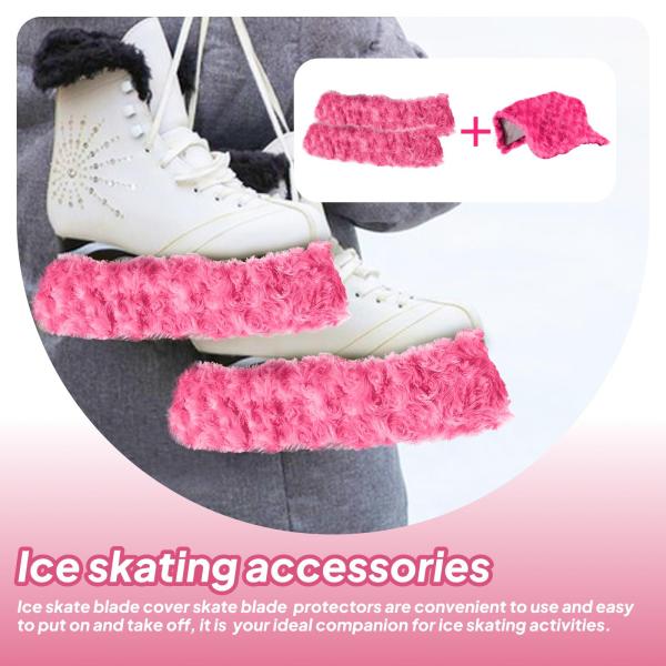 アイススケートブレードカバー 2個セット アイススケートプロテクター トレーニング 練習 スポーツ用 ピンク M