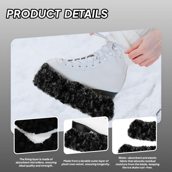 アイススケートブレードカバー 2個セット アイススケートプロテクター トレーニング 練習 スポーツ用 ブラック S