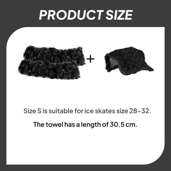 アイススケートブレードカバー 2個セット アイススケートプロテクター トレーニング 練習 スポーツ用 ブラック S