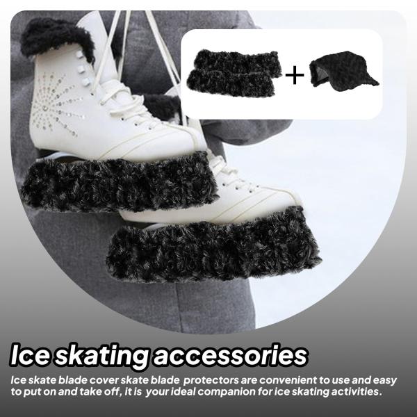 アイススケートブレードカバー 2個セット アイススケートプロテクター トレーニング 練習 スポーツ用 ブラック M