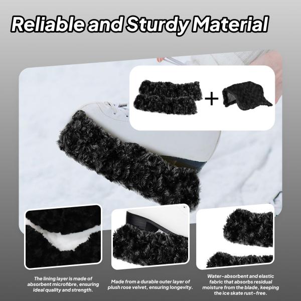 アイススケートブレードカバー 2個セット アイススケートプロテクター トレーニング 練習 スポーツ用 ブラック M