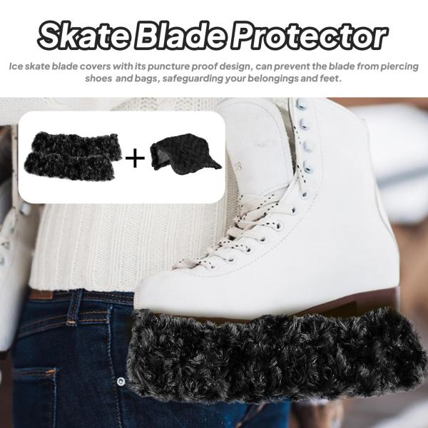 アイススケートブレードカバー 2個セット アイススケートプロテクター トレーニング 練習 スポーツ用 ブラック M