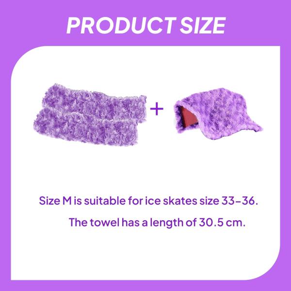 アイススケートブレードカバー 2個セット アイススケートプロテクター トレーニング 練習 スポーツ用 パープル M