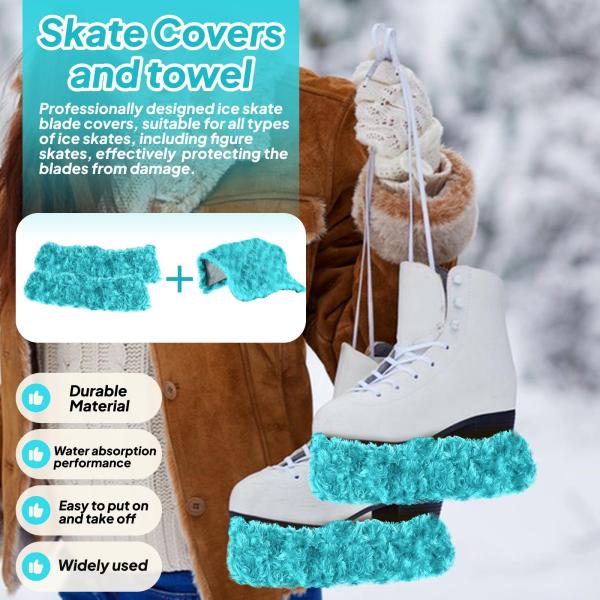 アイススケートブレードカバー 2個 アイススケートプロテクター トレーニング 練習 スポーツ用 グリーン S