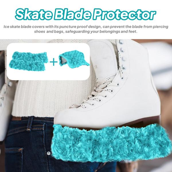 アイススケートブレードカバー 2個 アイススケートプロテクター トレーニング 練習 スポーツ用 グリーン S