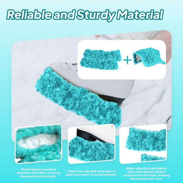 アイススケートブレードカバー 2個セット アイススケートプロテクター トレーニング 練習 スポーツ用 グリーン M